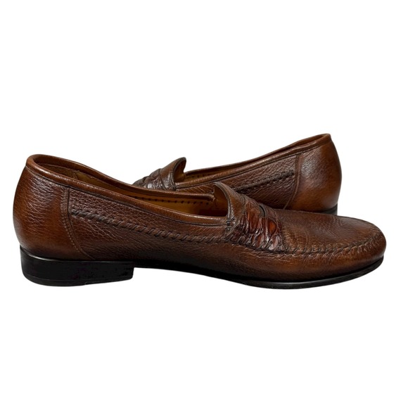 Alan Payne Genuine Crocodile & Pebbled Leather Loafers Mens 12 Made in Italy - Picture 8 of 16